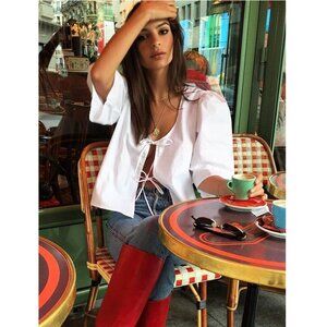 Maison Cleo AGNES white cotton blouse - SZ S / 36